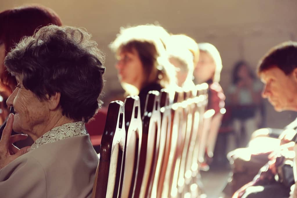 old people, church, elderly